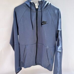 Nike Full Zip Blue Hooded Lightweight Sweatshirt Jacket, Men’s Size Small